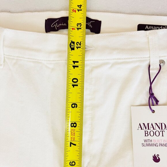 Gloria Vanderbilt Amanda Stretch Bootcut White Jeans  Slimming Panel Size 18 NWT - Picture 13 of 15
